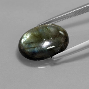 Labradorite naturale multicolore da 7,29 ct, taglio ovale, opaco