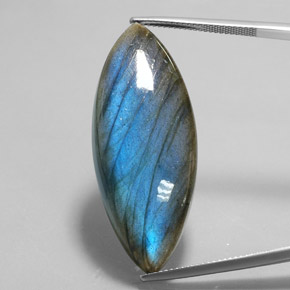 Labradorite Multicolore naturale da 38.33 ct, Taglio marquise, Traslucido