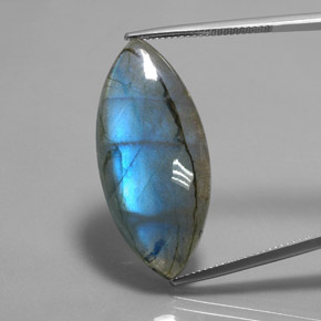 Labradorite naturale multicolore da 21,02 ct, trasparente, trasparente/traslucido