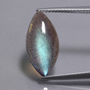 Labradorite naturale multicolore da 5,19 ct, trasparente, trasparente/traslucido