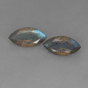 Gemme di labradorite grigio blu scuro naturale da  ct, trasparente, trasparente/traslucido