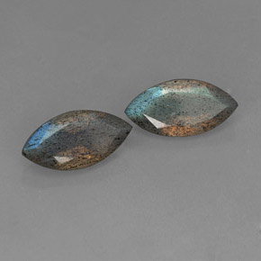 Gemme di labradorite grigio blu scuro naturale da  ct, trasparente, trasparente/traslucido