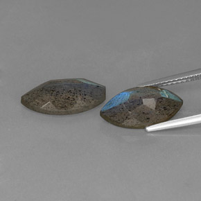 Gemme di labradorite grigio blu scuro naturale da  ct, trasparente, trasparente/traslucido