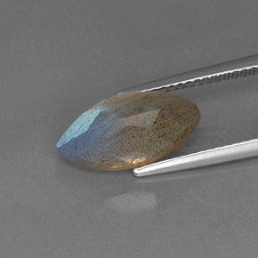 Labradorite naturale blu da 3,55 ct, trasparente, trasparente/traslucido