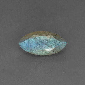Labradorite Grigio blu scuro naturale da 3.06 ct, Trasparente, Trasparente/Traslucido