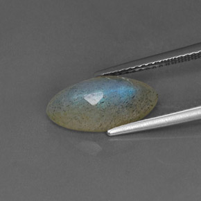 Labradorite Grigio blu scuro naturale da 3.06 ct, Trasparente, Trasparente/Traslucido