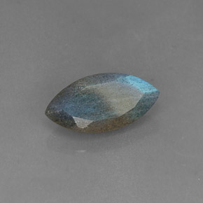 Labradorite Grigio blu scuro naturale da 3.27 ct, Taglio marquise, Traslucido