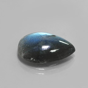 Labradorite naturale multicolore da 8,76 ct, taglio a pera, traslucido