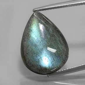Labradorite Multicolore naturale da 12.79 ct, Forma a pera, Traslucido