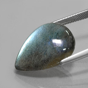 Labradorite Multicolore naturale da 12.79 ct, Forma a pera, Traslucido