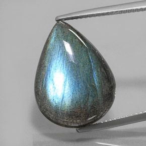 Labradorite naturale multicolore da 14,88 ct, taglio a pera, traslucido