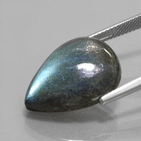 Labradorite naturale multicolore da 14,88 ct, taglio a pera, traslucido