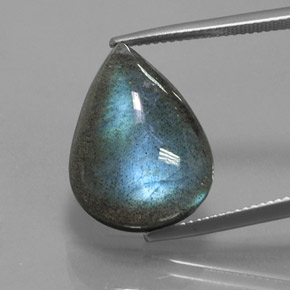 Labradorite Multicolore naturale da 12.61 ct, Forma a pera, Traslucido