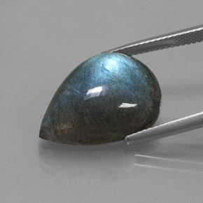 Labradorite Multicolore naturale da 12.61 ct, Forma a pera, Traslucido