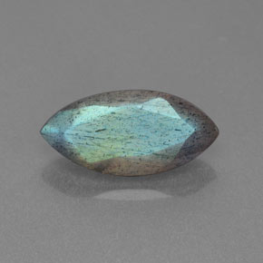 Labradorite grigio con riflessi blu naturale da 2,82 ct, trasparente, trasparente/traslucido
