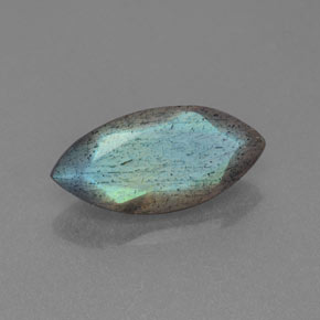 Labradorite grigio con riflessi blu naturale da 2,82 ct, trasparente, trasparente/traslucido