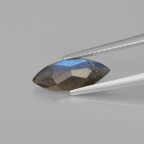Labradorite grigio blu scuro naturale da 1,92 ct, trasparente, trasparente/traslucido