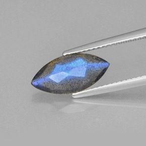 Labradorite naturale blu da 2,30 ct, trasparente, trasparente/traslucido