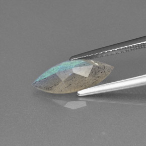 Labradorite naturale blu da 1,40 ct, trasparente, trasparente/traslucido