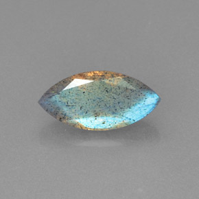 Labradorite Grigio blu scuro naturale da 2.46 ct, Trasparente, Trasparente/Traslucido