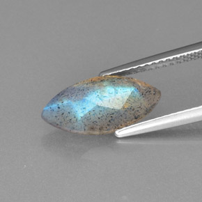 Labradorite Grigio blu scuro naturale da 2.46 ct, Trasparente, Trasparente/Traslucido