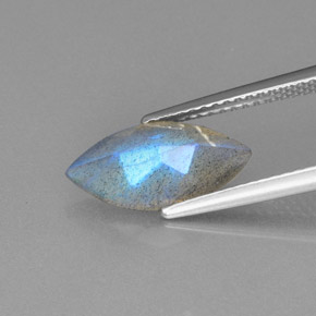 Labradorite naturale blu da 2,15 ct, trasparente, trasparente/traslucido