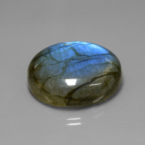 Labradorite naturale blu da 39,42 ct, taglio ovale, trasparente