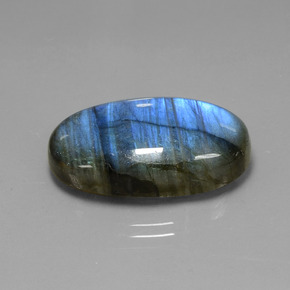 Labradorite Grigio blu scuro naturale da 23.23 ct, Taglio ovale, Trasparente