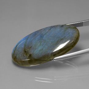 Labradorite naturale blu da 33,63 ct, taglio ovale, trasparente