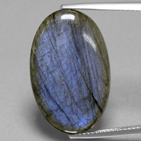 Labradorite naturale blu da 16,81 ct, taglio ovale, trasparente