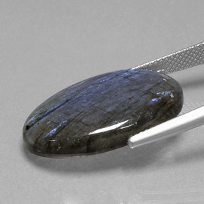 Labradorite naturale blu da 16,81 ct, taglio ovale, trasparente
