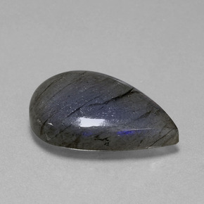 Labradorite naturale blu da 27,70 ct, taglio a pera, trasparente