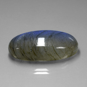 Labradorite Grigio blu scuro naturale da 32.48 ct, Taglio ovale, Trasparente
