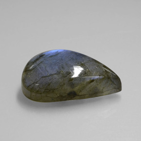 Labradorite naturale blu da 21,94 ct, taglio a pera, trasparente