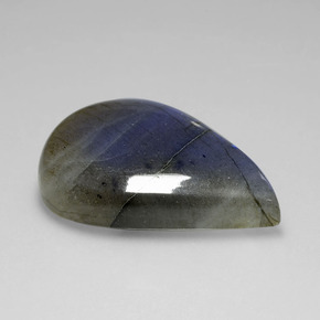 Labradorite naturale blu da 37,86 ct, taglio a pera, trasparente