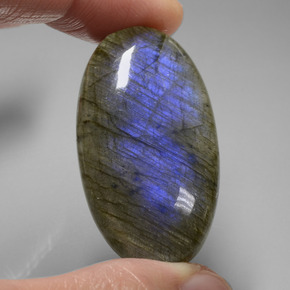 Labradorite naturale blu da 58,44 ct, taglio ovale, trasparente