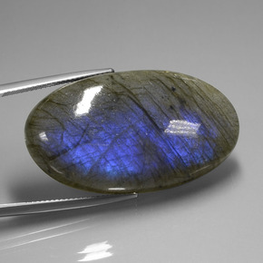 Labradorite naturale blu da 58,44 ct, taglio ovale, trasparente