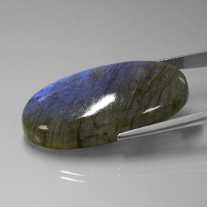 Labradorite naturale blu da 58,44 ct, taglio ovale, trasparente