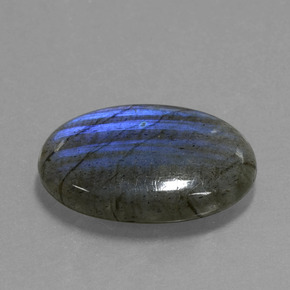 Labradorite Grigio blu scuro naturale da 15.48 ct, Taglio ovale, Trasparente