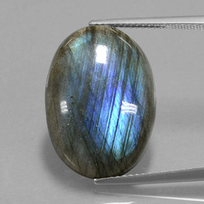 Labradorite naturale blu da 14,95 ct, taglio ovale, trasparente