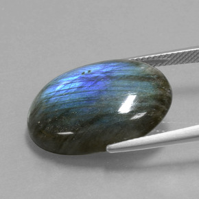 Labradorite naturale blu da 14,95 ct, taglio ovale, trasparente
