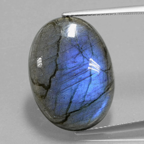 Labradorite naturale blu da 20,59 ct, taglio ovale, trasparente