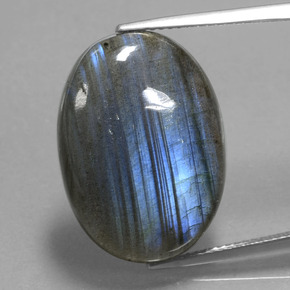 Labradorite naturale blu da 17,74 ct, taglio ovale, trasparente