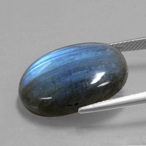 Labradorite naturale blu da 17,74 ct, taglio ovale, trasparente