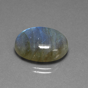 Labradorite naturale blu da 16,93 ct, taglio ovale, traslucido