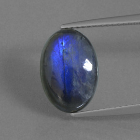 Labradorite naturale blu da 4,53 ct, taglio ovale, traslucido