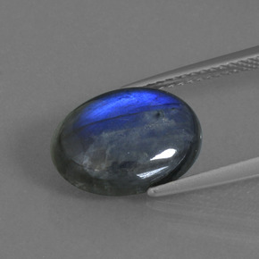 Labradorite naturale blu da 4,53 ct, taglio ovale, traslucido