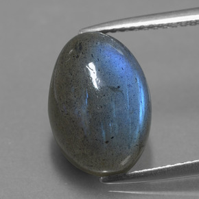 Labradorite naturale blu da 5,82 ct, taglio ovale, traslucido