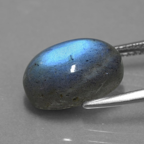 Labradorite naturale blu da 5,82 ct, taglio ovale, traslucido