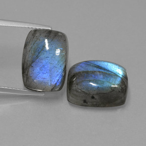 Gemme di Labradorite Grigio blu scuro naturale da  ct, Taglio a cuscino, Traslucido